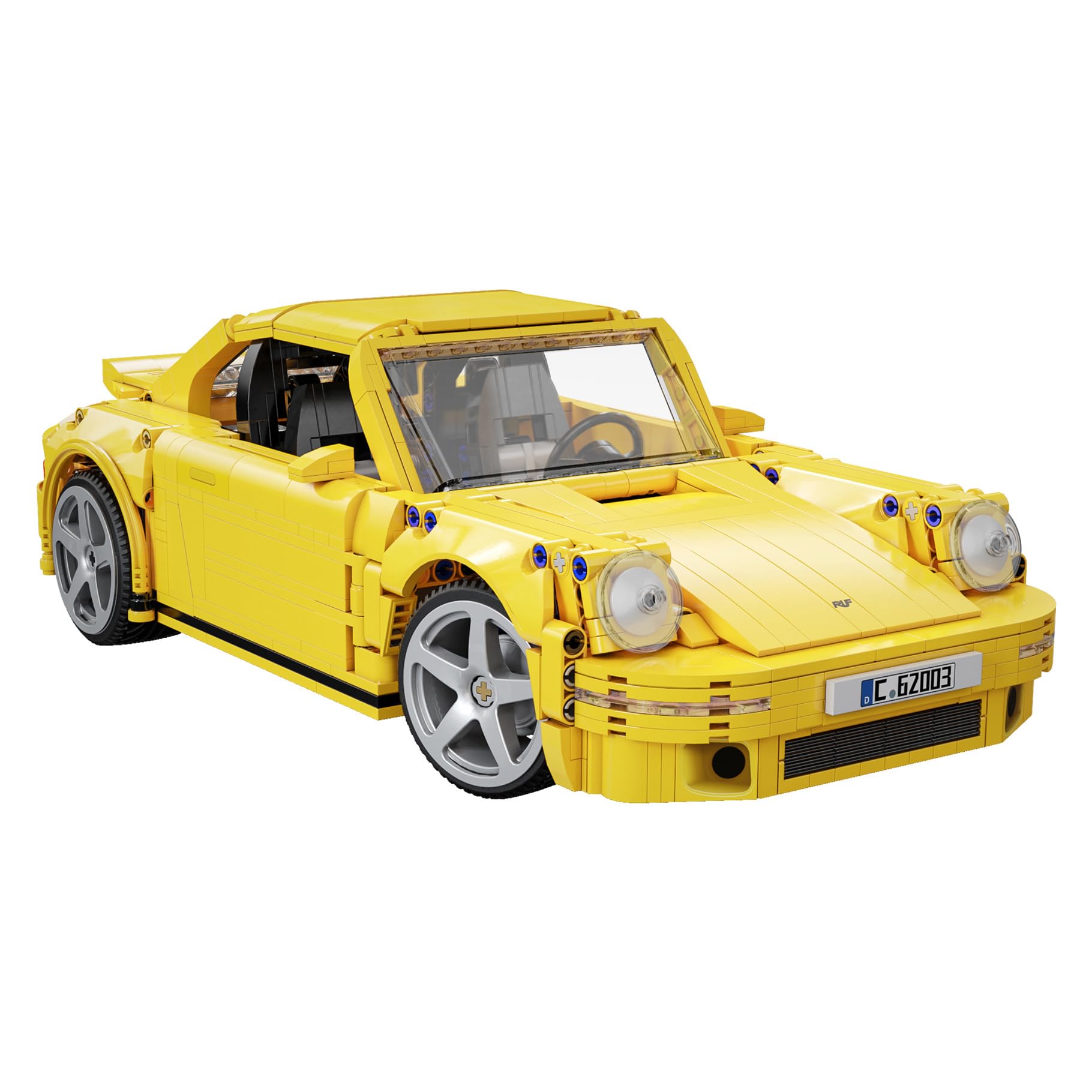CaDA RUF CTR 1987 Yellowbird Sports Car - 1515 Pieces - Self-Build Brick Building Block Model C62003W