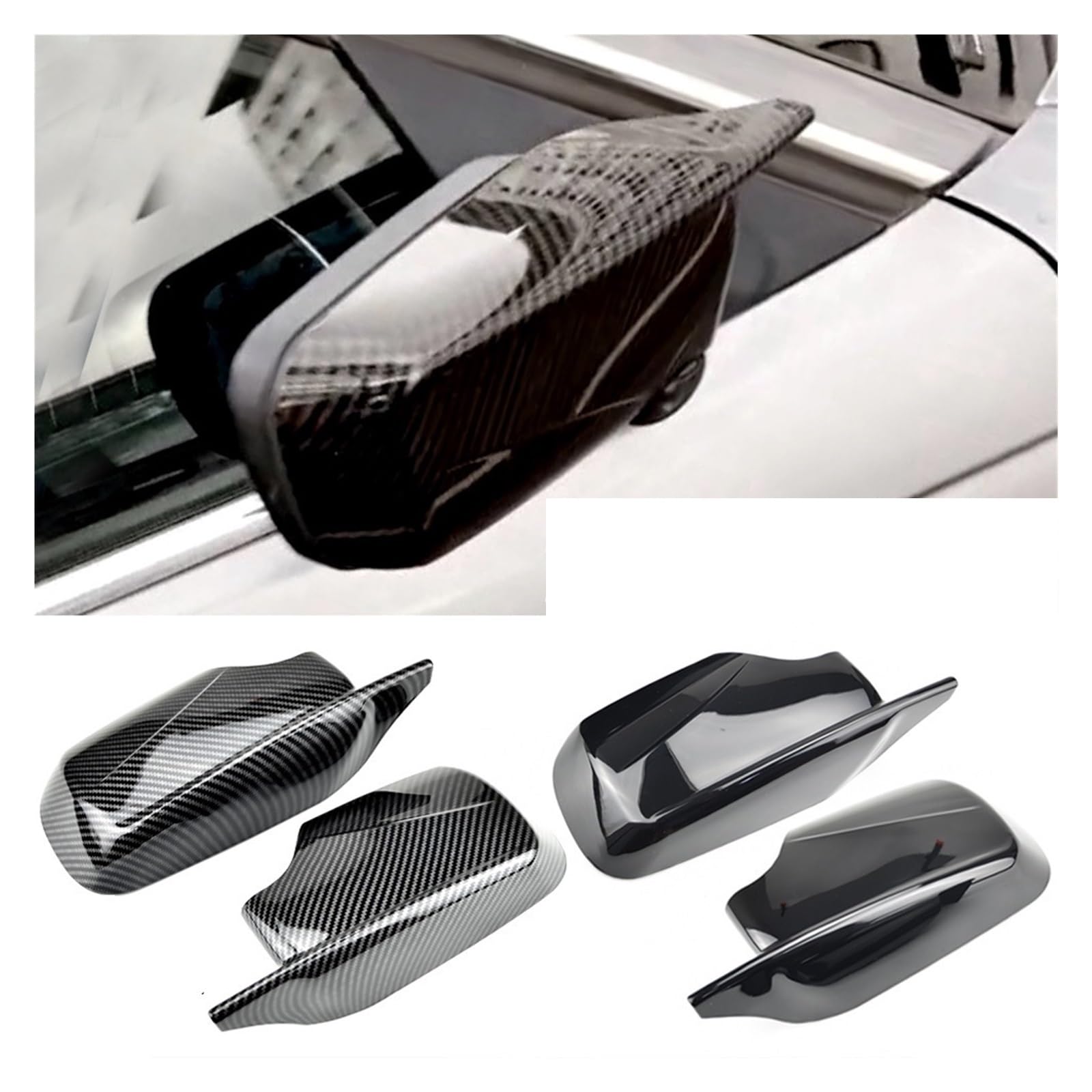 Specchietto retrovisore dell'automobile Per BMW E46 316i 318i 318d 320d 320i 323i 325i 328i 330d 330i ABS Copertura specchietto retrovisore Coperchio(Glossy Black)