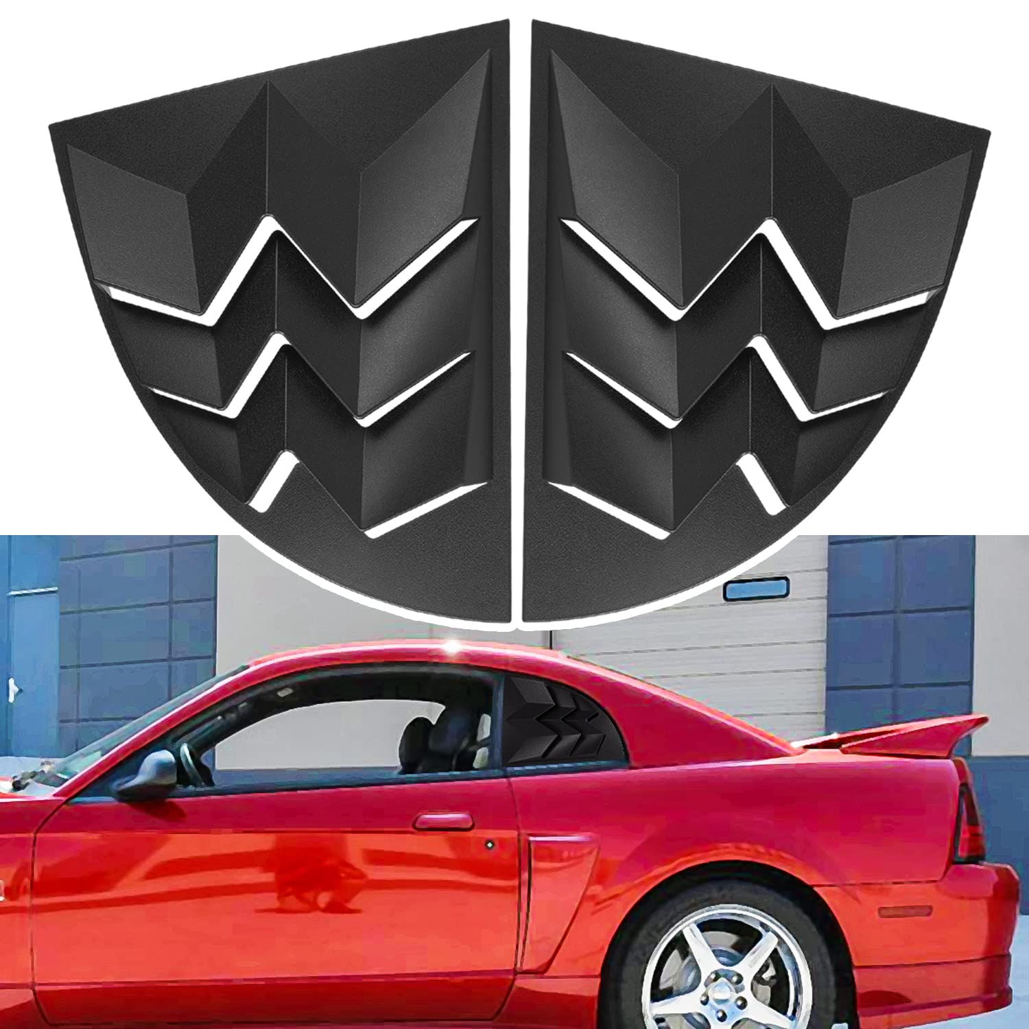 Buy Matte Black GT Lambo Style Quarter Side Window Scoop Louvers ABS