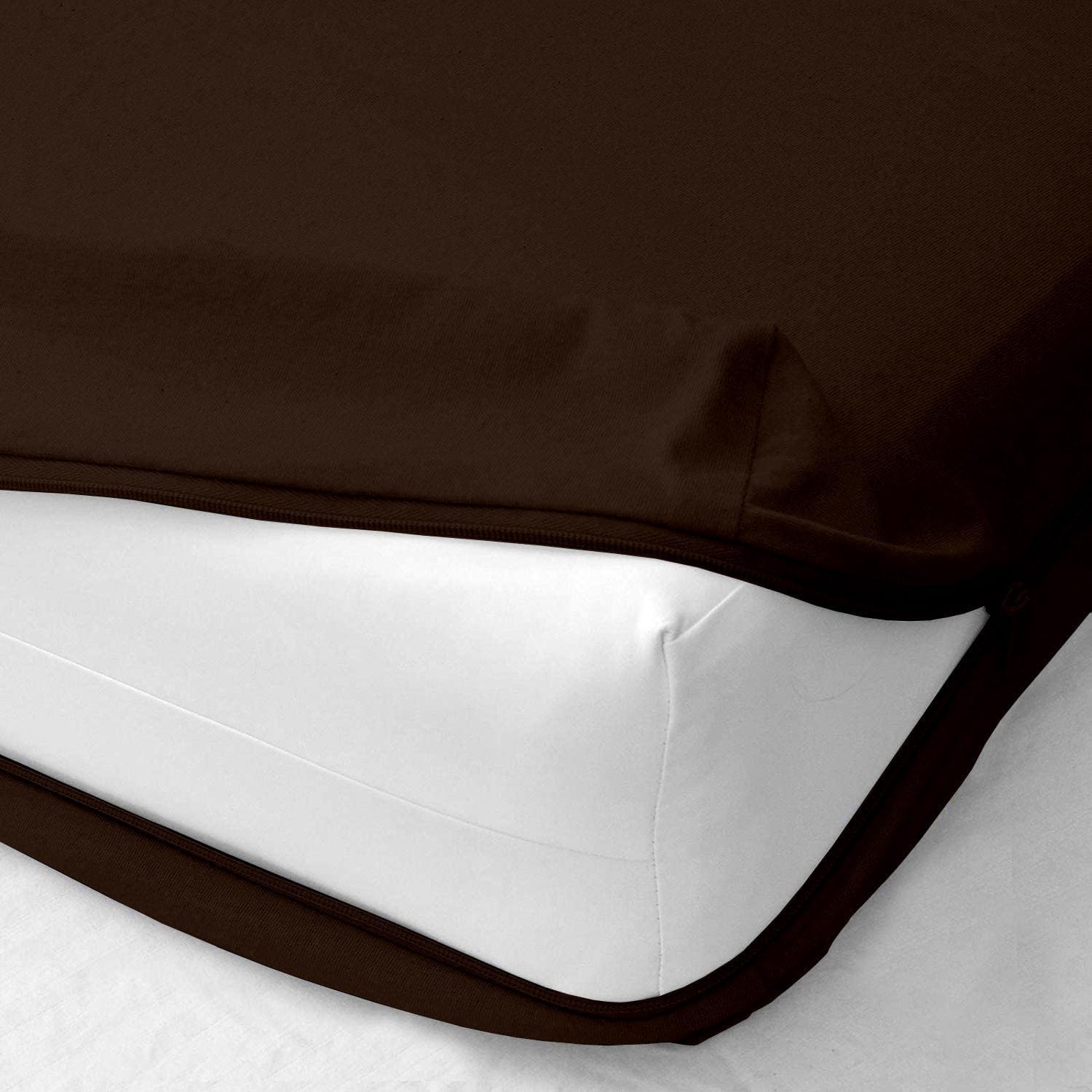 Cal King Size Zippered Mattress Protector 8 Inch Drop Six-Sided, Waterproof Proof Mattress Encasement, Urine and Water Absorbent Mattress Cover (Brown)