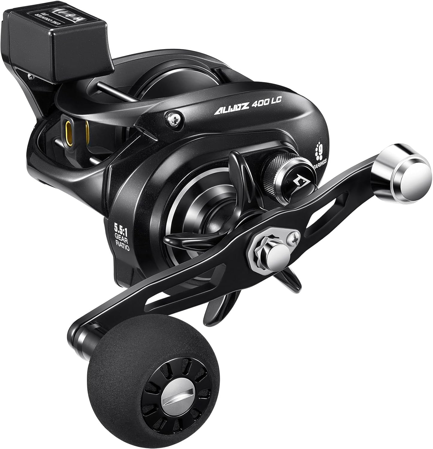 Piscifun Alijoz LC Baitcaster Reel with Line Counter, Aluminum Alloy Frame Casting Reel 38Lbs Max Drag, 8+1 Stainless Bearings, 5.5:1 Gear Ratio
