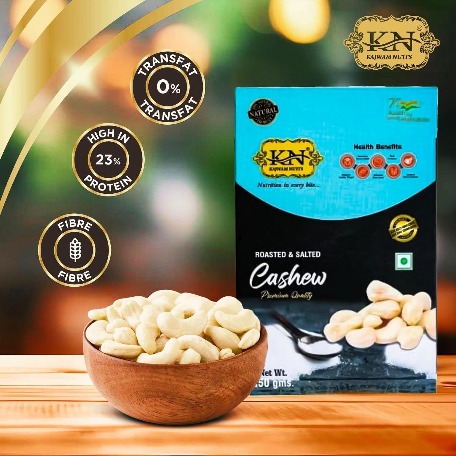 Kajwam Nuts Premium Roasted & Salted Dry Fruits Combo | Almonds (Badam Giri), Pistachios (Pista), Cashews W240 (Kaju) | 3 x 250g | Resealable Packs | Natural, Healthy & Crunchy 2