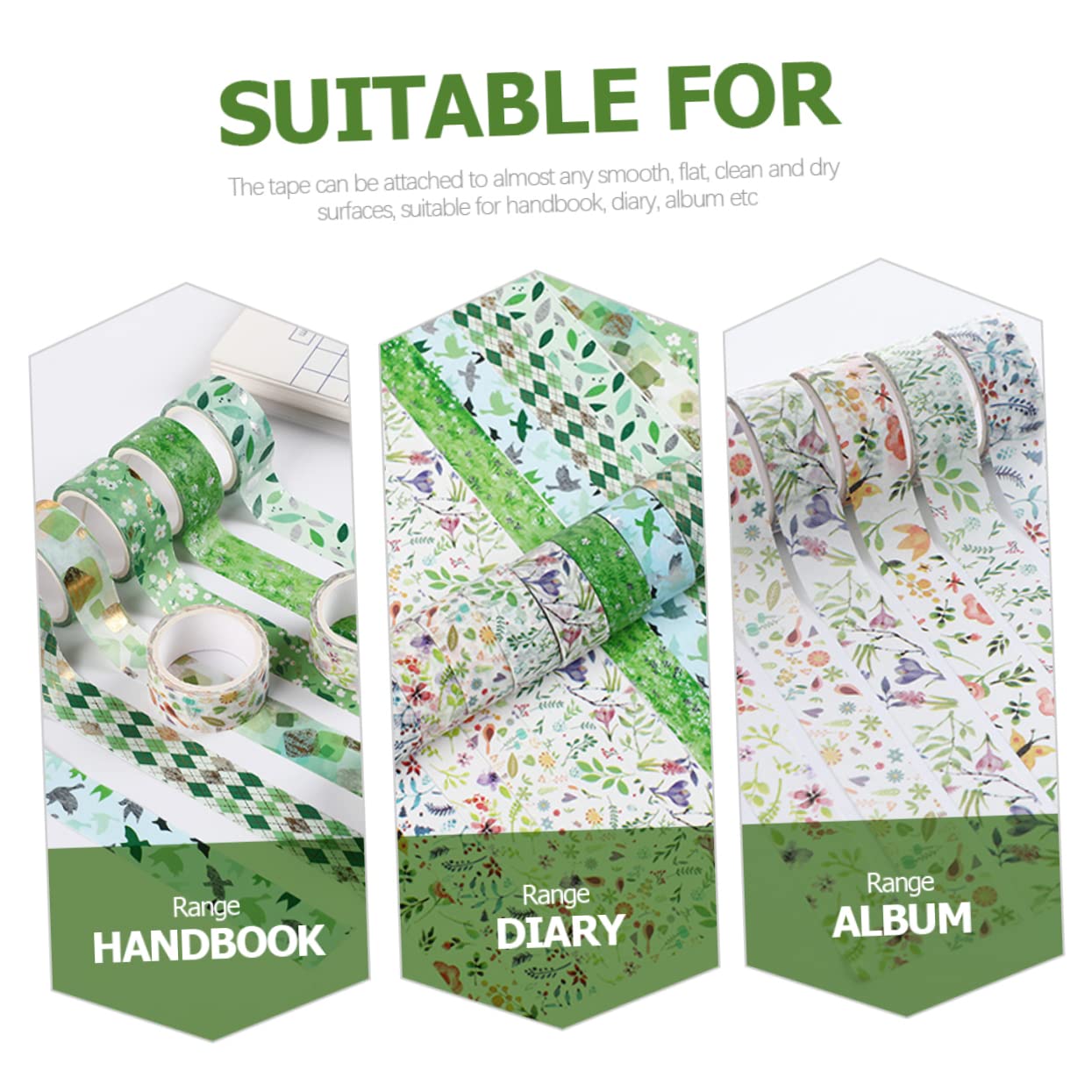 SHINEOFI 48 Nastro Adesivo Decorativo Washi Tape Motivi Floreali Per Scrapbooking e Fai Da Te Su Superfici Lisce e Piane Per Album Diari e Progetti Creativi
