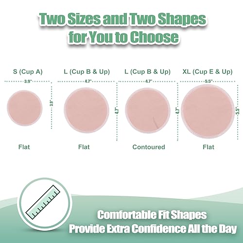 Miniatura 73 de wegreeco Almohadillas para lactancia materna (paquete de 14) + bolsa de lavandería y bolsa de almacenamiento de viaje, opción de 4.7 pulgadas, Pasta