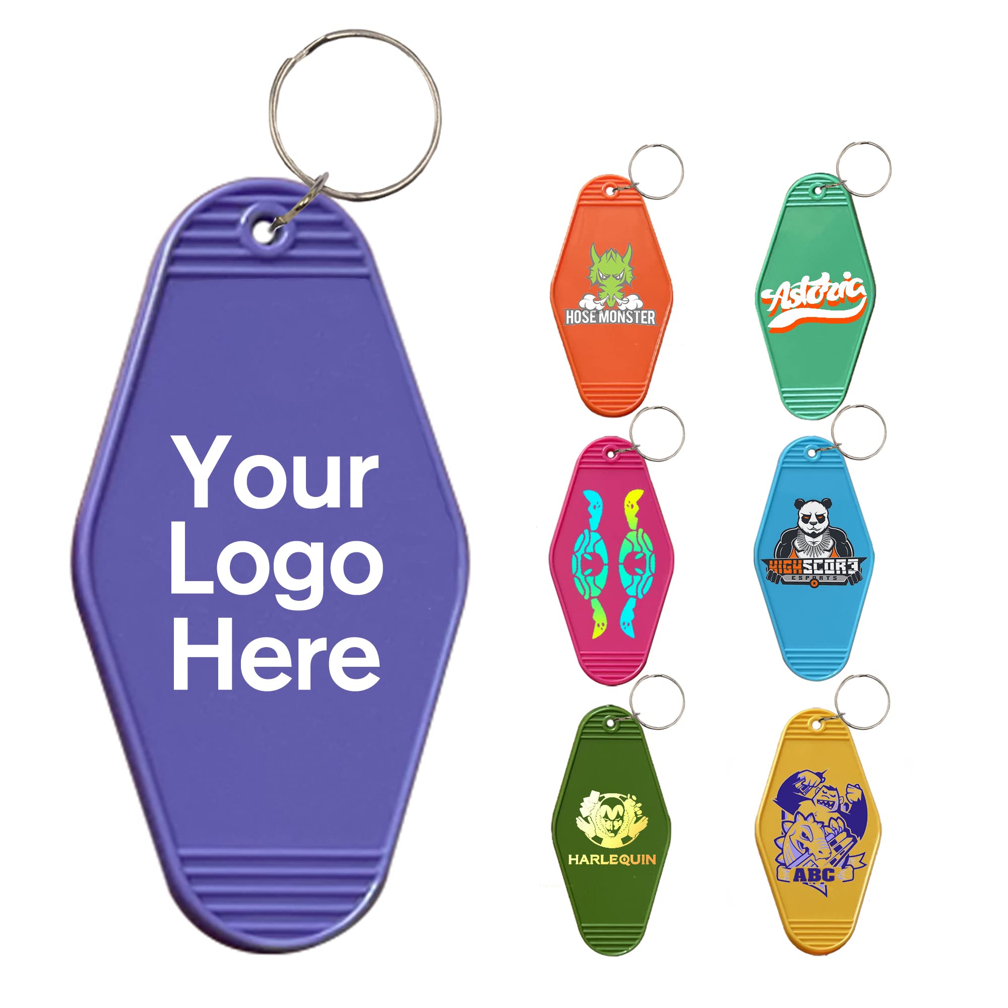 Grozon Custom Bulk Keychain Personalized Motel Hotel Key Tag Vintage Key Chain Promotional Items with Your Logo/Text/Picture