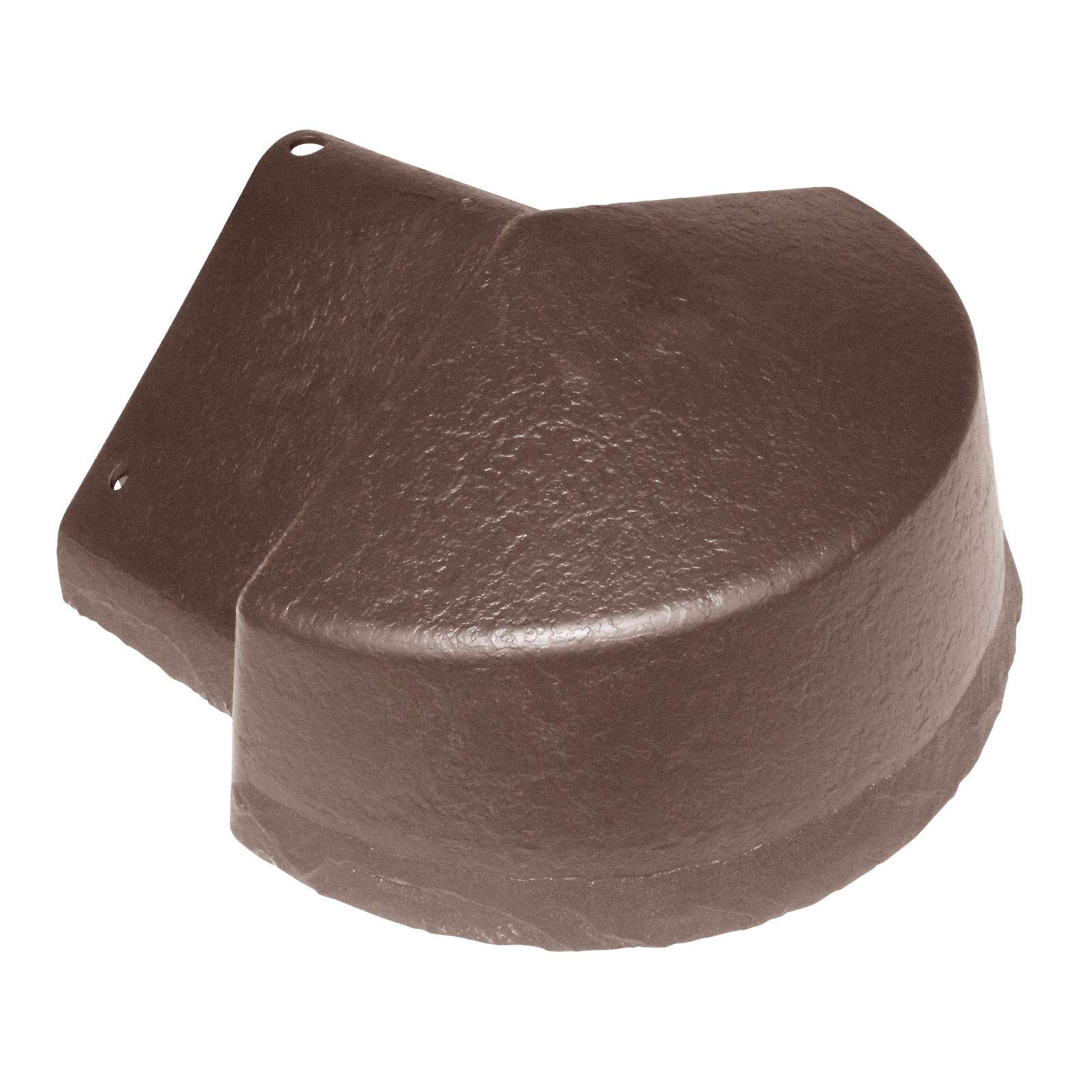 Envirotile Ridge to Apex Cover Radius End Cap - Brown