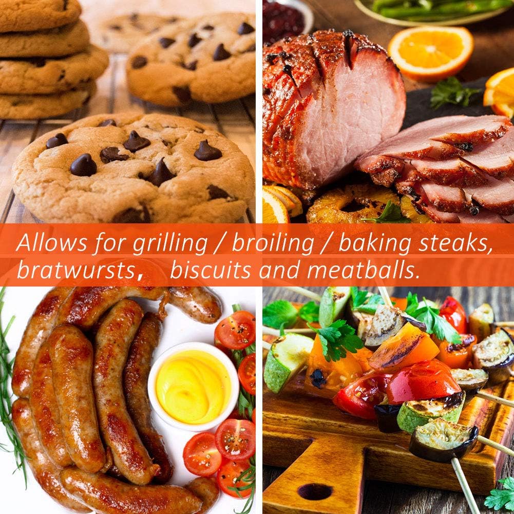 رف شواء بديل من الستانلس ستيل بطبقة مزدوجة من اسياخ الخبز غير ... - view 6