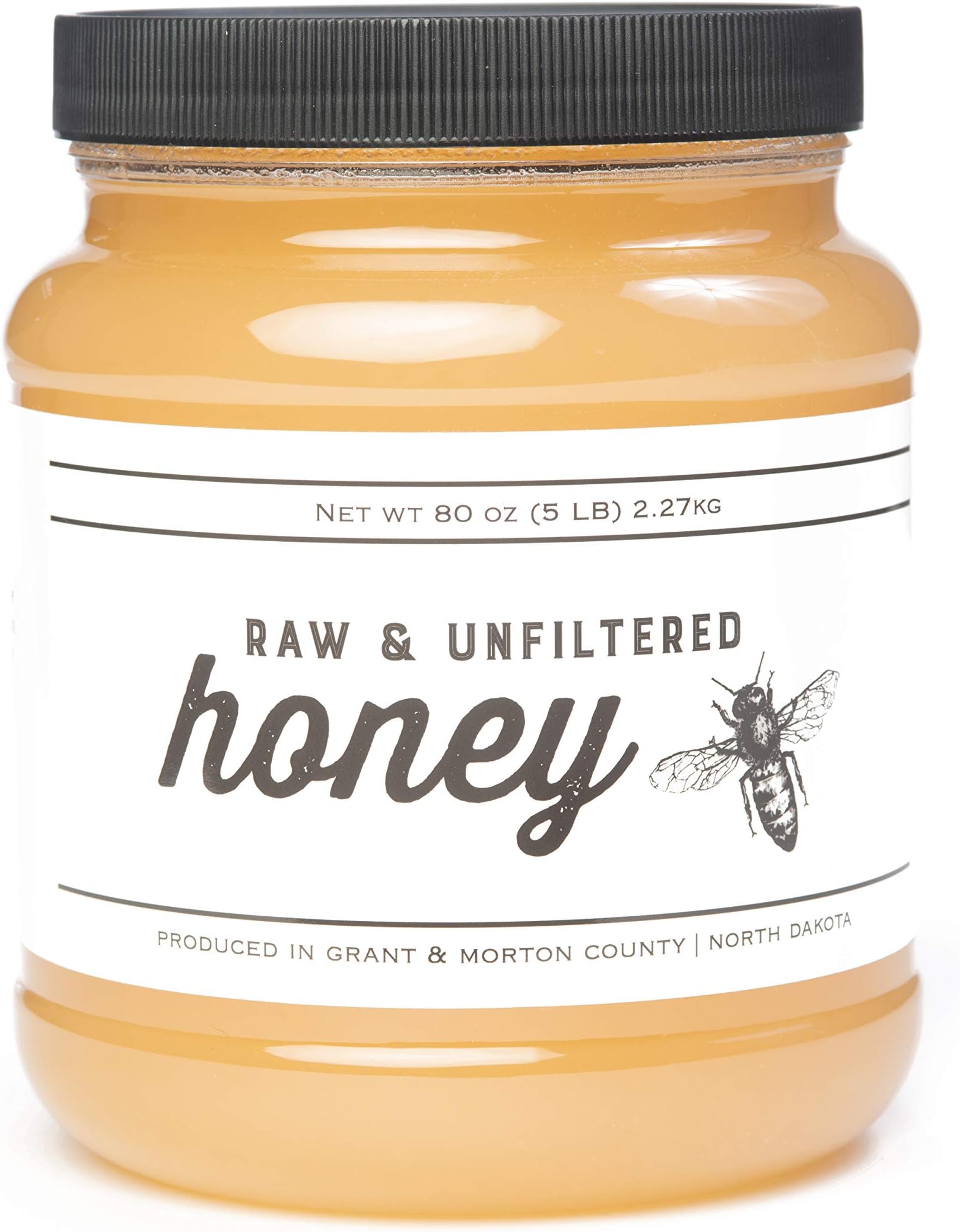 TJO Bees Raw and Unfiltered Honey (5 LB (80 OZ) Jar)