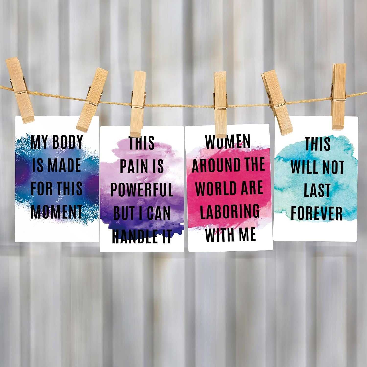 Joyfulmap 16 Birth Affirmation Cards - 4 x 6-inch Watercolor Affirmation Cards for Women - Premium Positive Hypnobirthing Cards for Laboring Mother Deck for Pregnant Moms, Baby Shower Gifts and Labor