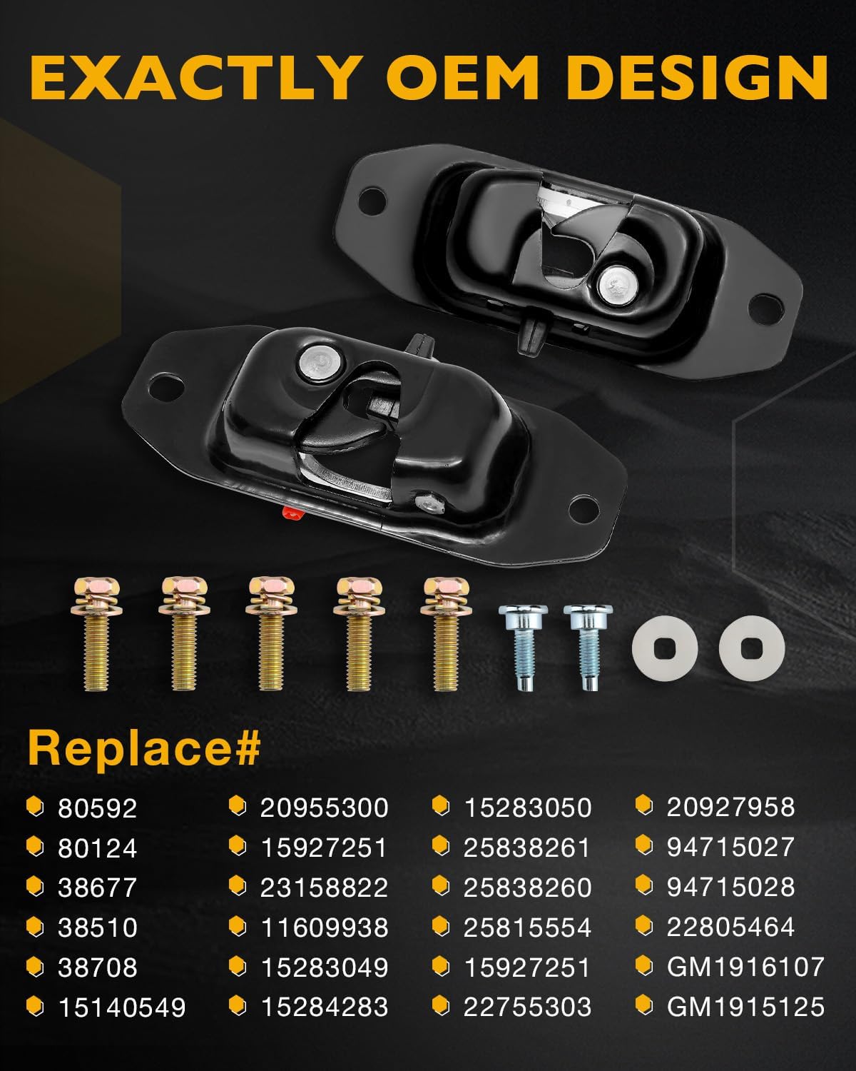 Tailgate Rebuild Kit, Compatible with 2007-2014 Chevy Silverado GMC Sierra 1500 2500 3500 HD, Replaces# 20927958, 22755303, 23158822, Rear Tail Gate Liftgate Latch Handle Bezel Latch Cables Rods