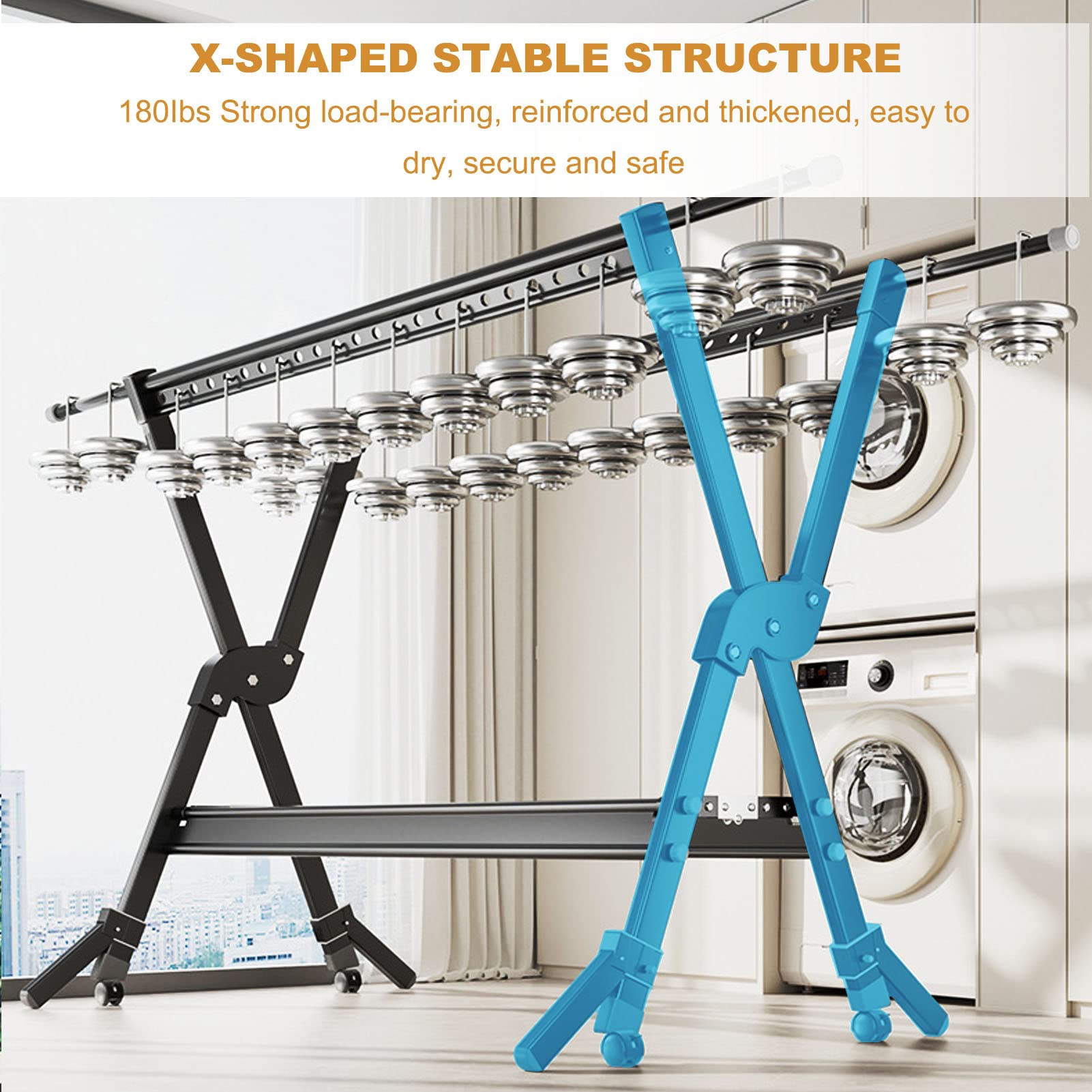 Amazon.co.jp : REOTEL 室内物干し 折りたたみ 155-255cm 物干し