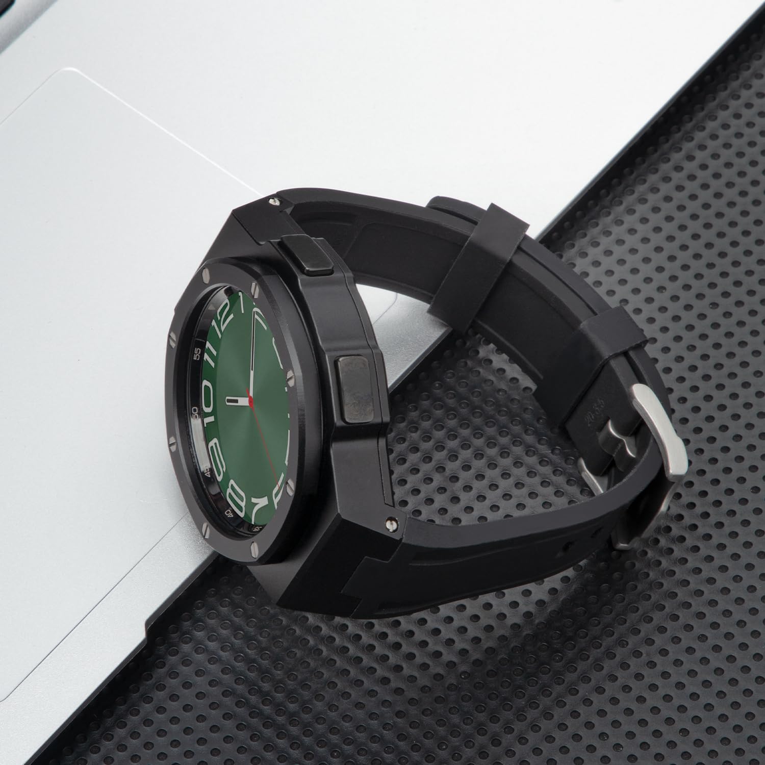 黒ラバー Galaxy Watch 6 Classic 47mm メタルケース