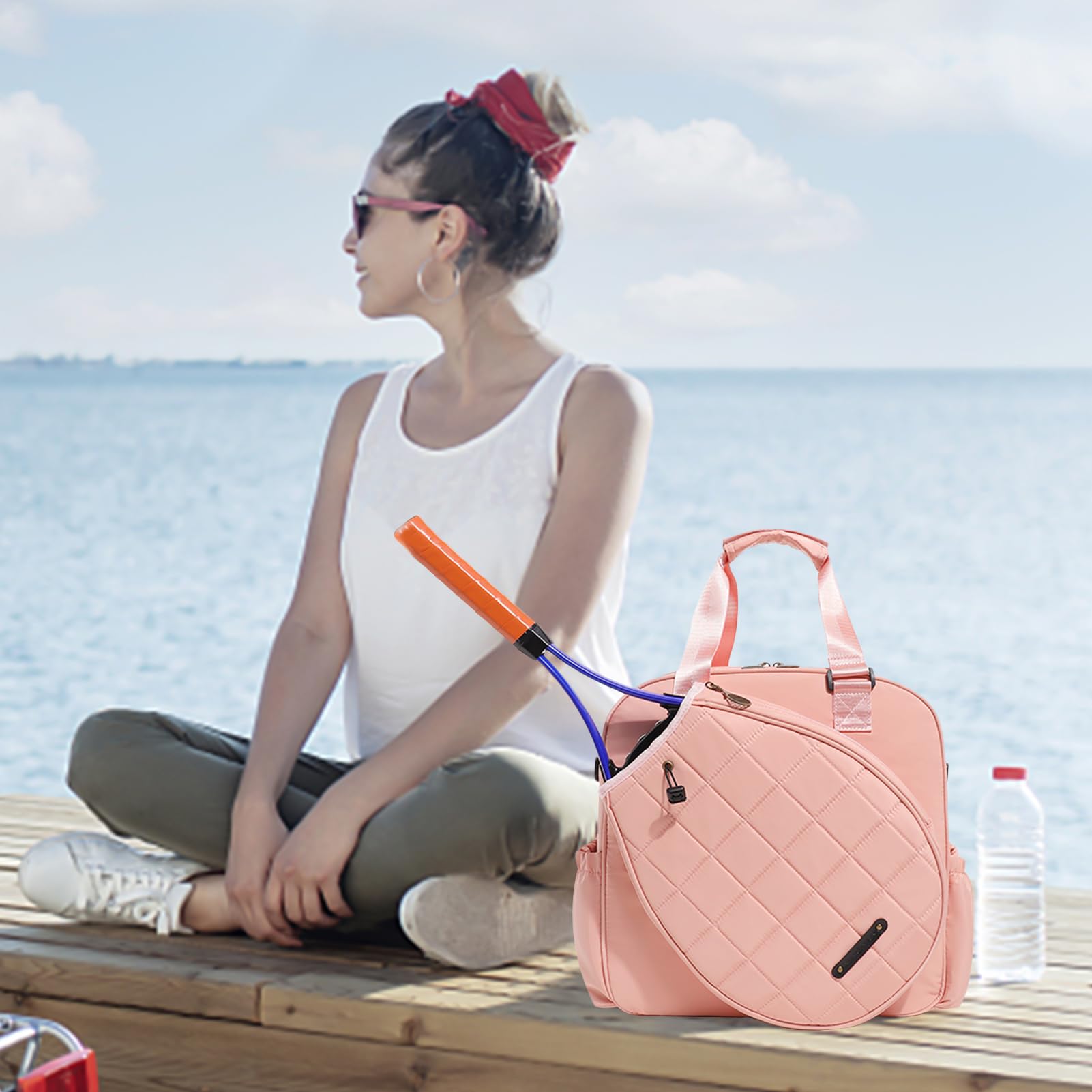 Tennisschlägertasche, große Kapazität, wasserdichter Tennisschling-Rucksack, tragbare Schlingentasche, Erwachsene für Badmintonschläger
