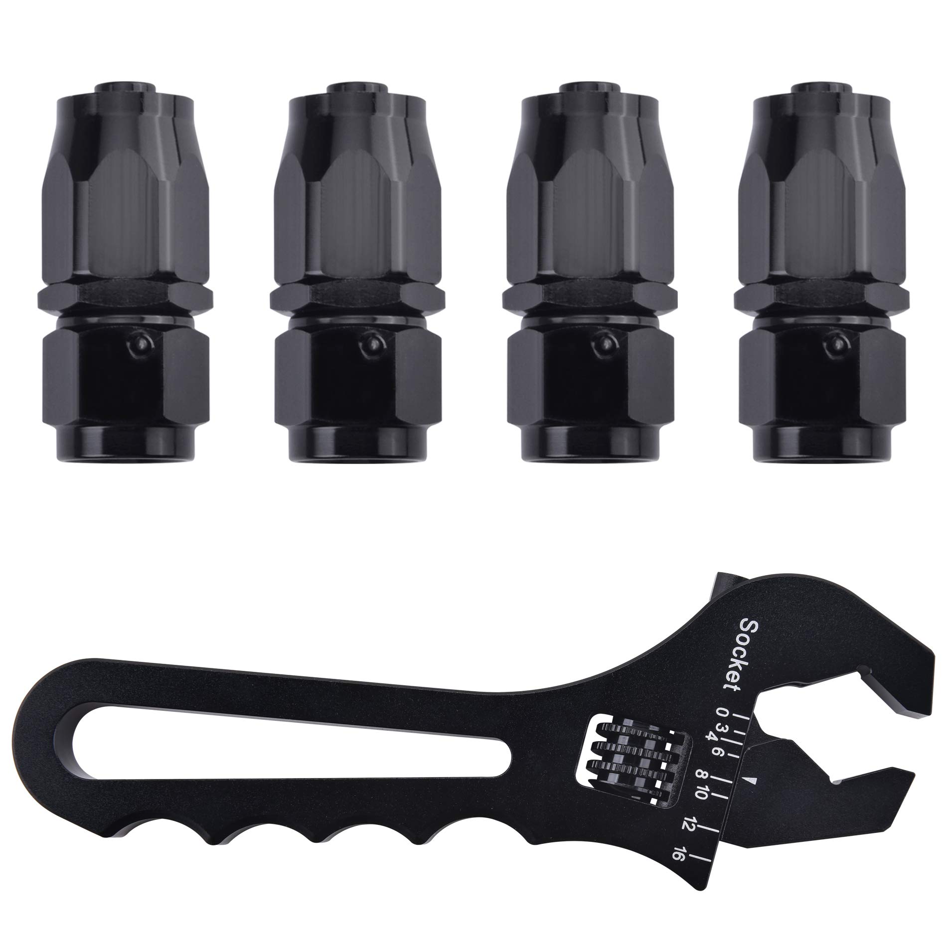 EVIL ENERGY 8AN Straight Swivel Hose End Fitting for Braided Fuel Line Bundle with AN Hose Fitting A