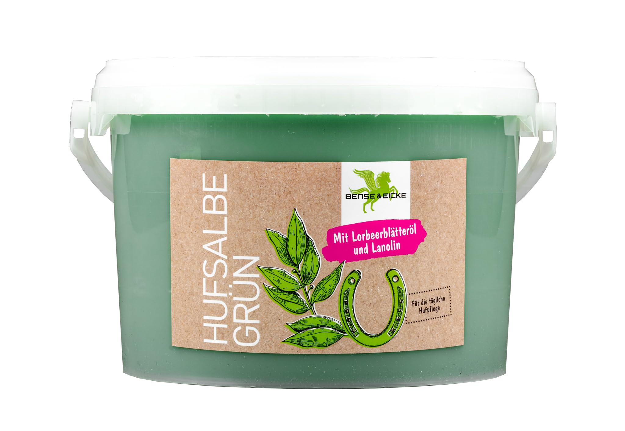 Bense & Eicke Hufsalbe grün, 10 Liter, mit Lorbeerblätteröl, reguliert den Feuchtigkeitshaushalt, pflegt Hufwand und Kronrand, unterstützt Hornstabilität, ergiebig, Made in Germany