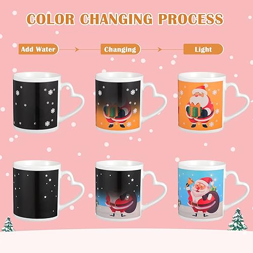 Miniatura 2 de Juego de 2 tazas de café con diseño de corazón para café, bebida, té, decoración de fiesta de Navidad, caja de regalo divertida incluida