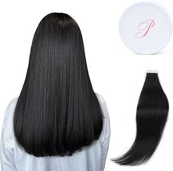 Amazon.co.jp: Paruks シールエクステ 人毛 ウィッグ 黒髪 10枚セット