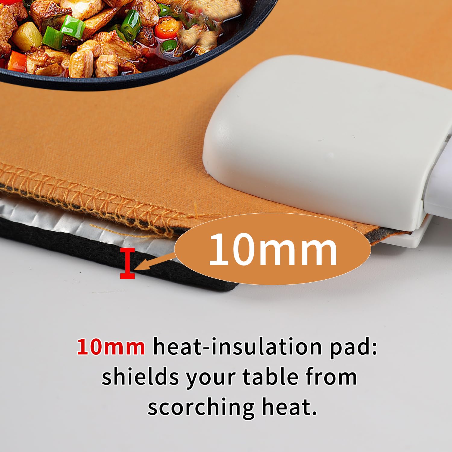 Calentamiento eléctrico, placa de calentamiento para alimentos, calentador de buffet, lámina calefactora de grafeno, temperatura ajustable y temporizador, piel sintética con revestimiento de silicona