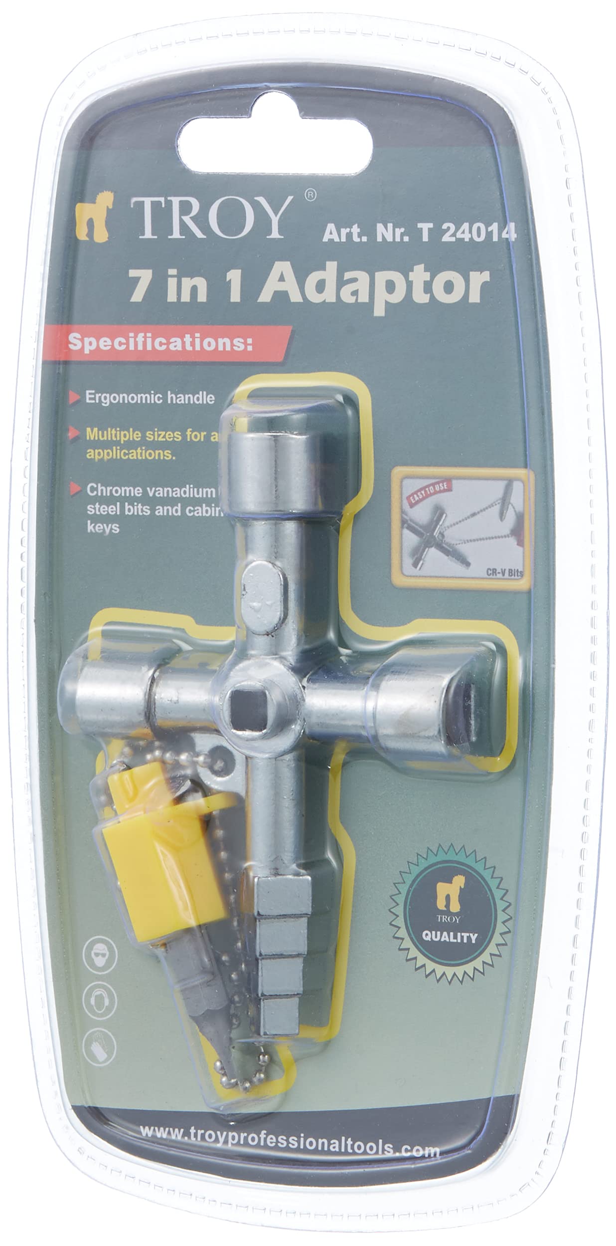 Troy T 24014 Universal Kabin Anahtarı, Metrik, 14 x 10 x 1 cm