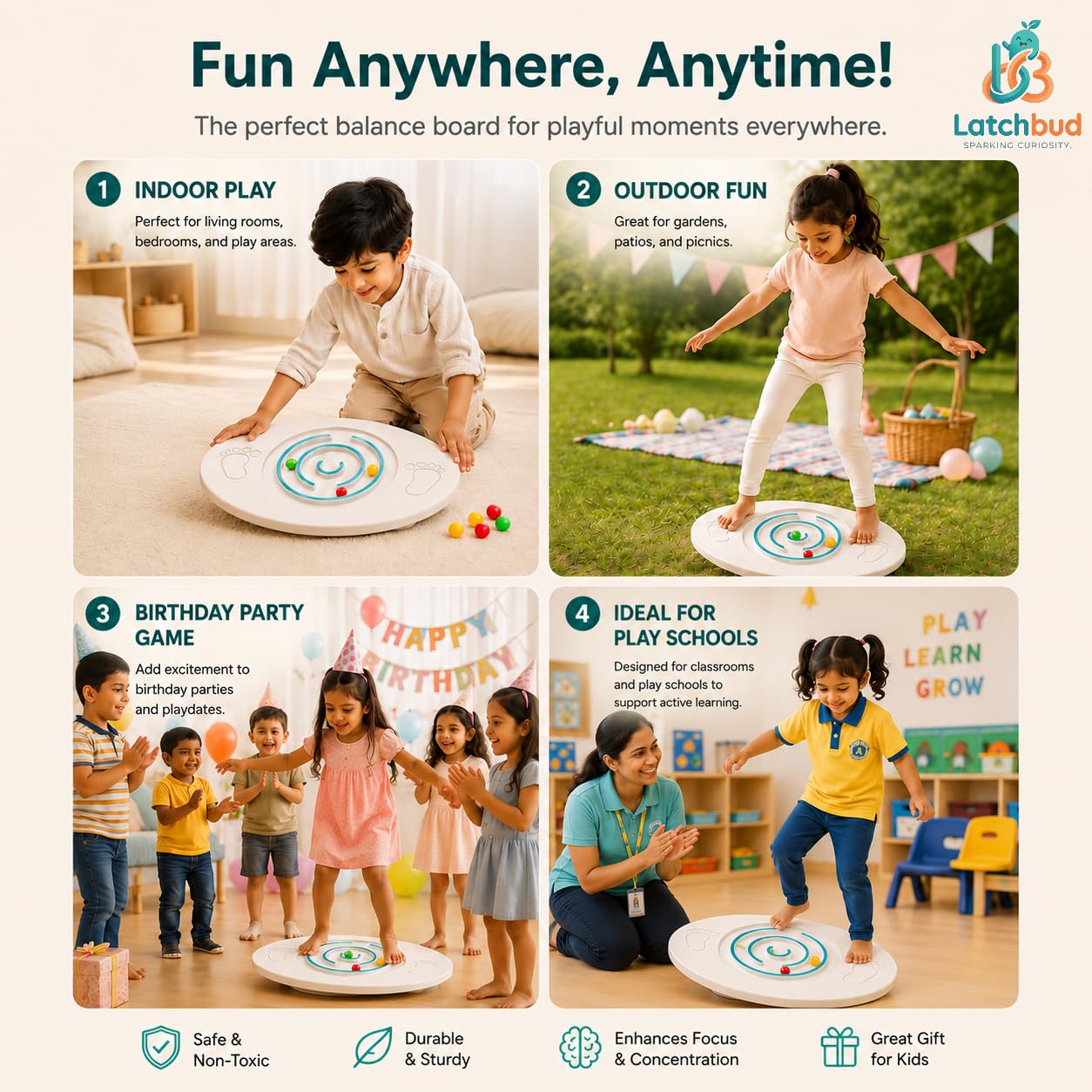 4 Way Balance Board with Maze Game & Balls | Balancing Board — Amazon image 2