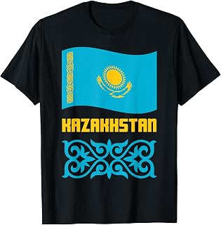 Republic of Kazakhstan Qazaqstan Kazakhian Flag T-Shirt