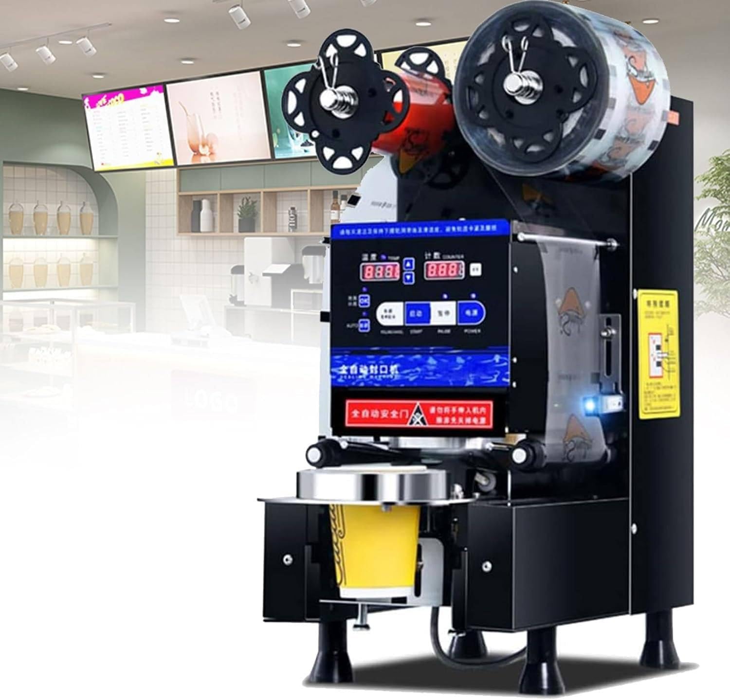 Selladora de vasos automática de alta velocidad para optimizar el servicio de bebidas