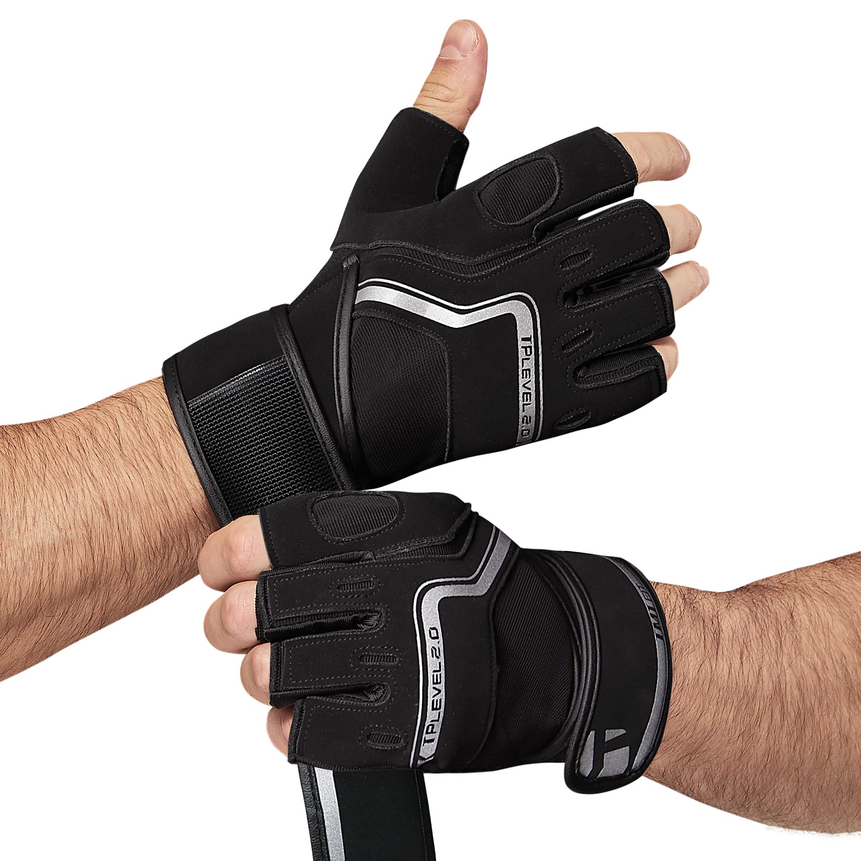 Jaffick Weightlifting Workout Gloves with Wrist Wraps Support for Men