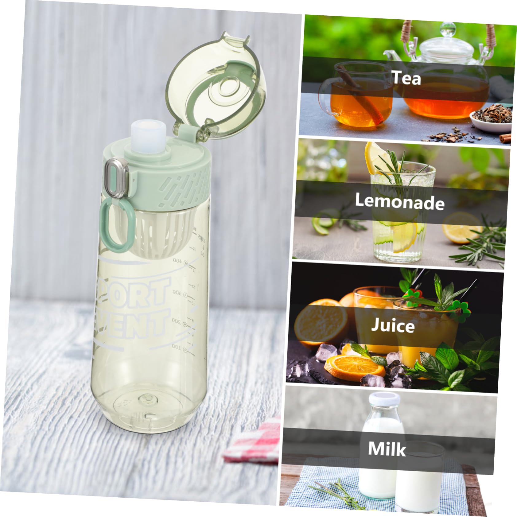 UPKOCH Sportpokal riesige Flasche Wasserflaschen Trinkflasche Verschüttungsflasche einfach tragbar Sportwasserflasche Wasserflasche für Fitness STK Light Green Wiederverwendbar