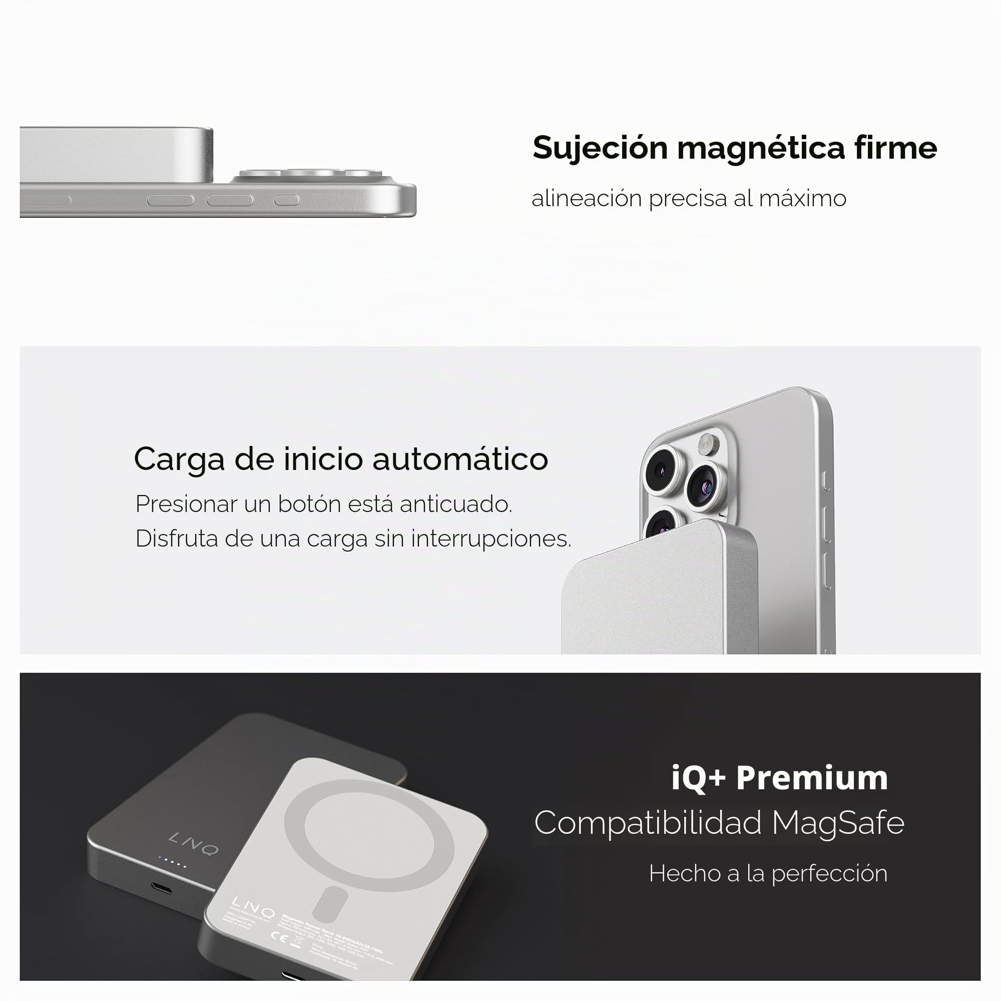 LINQ - Batería Externa magnética inalámbrica de 10.000 mAh