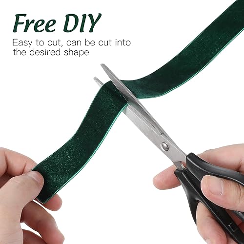 Miniatura 3 de Ciieeo 1 rollo de cintas de terciopelo vintage de Navidad de 1.0 in, cinta de terciopelo para Navidad