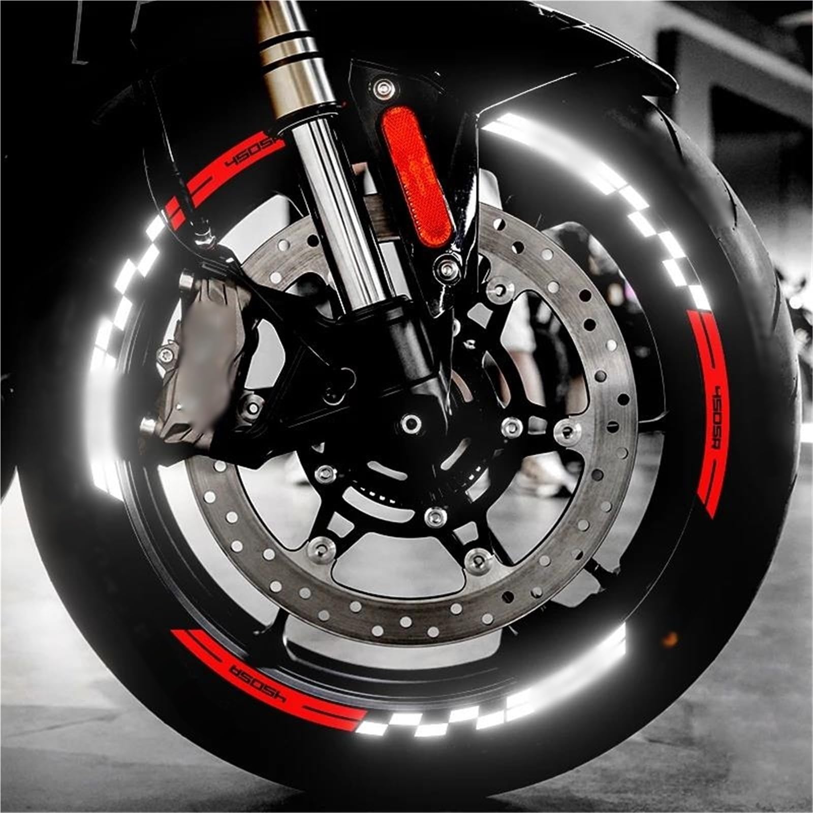 Abziehbild Motorradzubehör Für CFMOTO 450SR 450SRS Felgenaufkleber, Reflektierende Radnabenaufkleber(Grey)