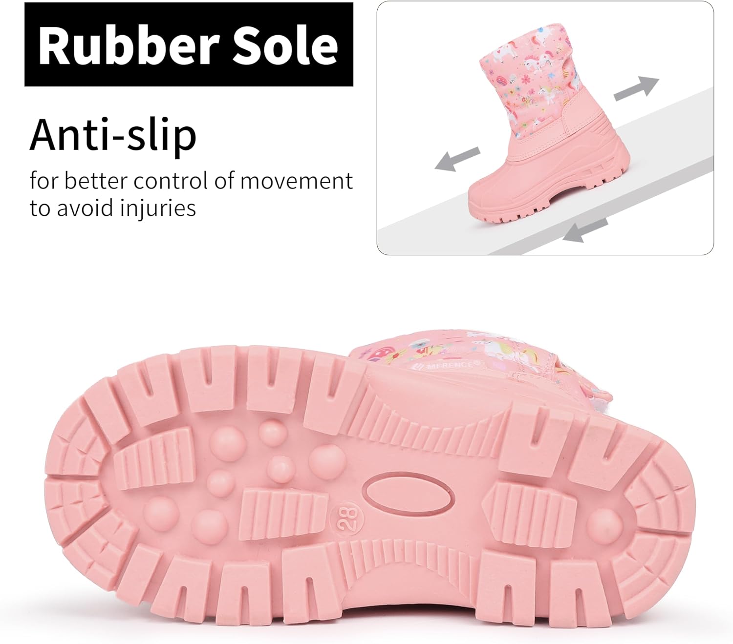 CIOR Kids Snow Boots Girls Boys Outdoor Boots Waterproof for Toddler Warm Boots with Fur Lined (Toddler/Little Kids) - Image 4