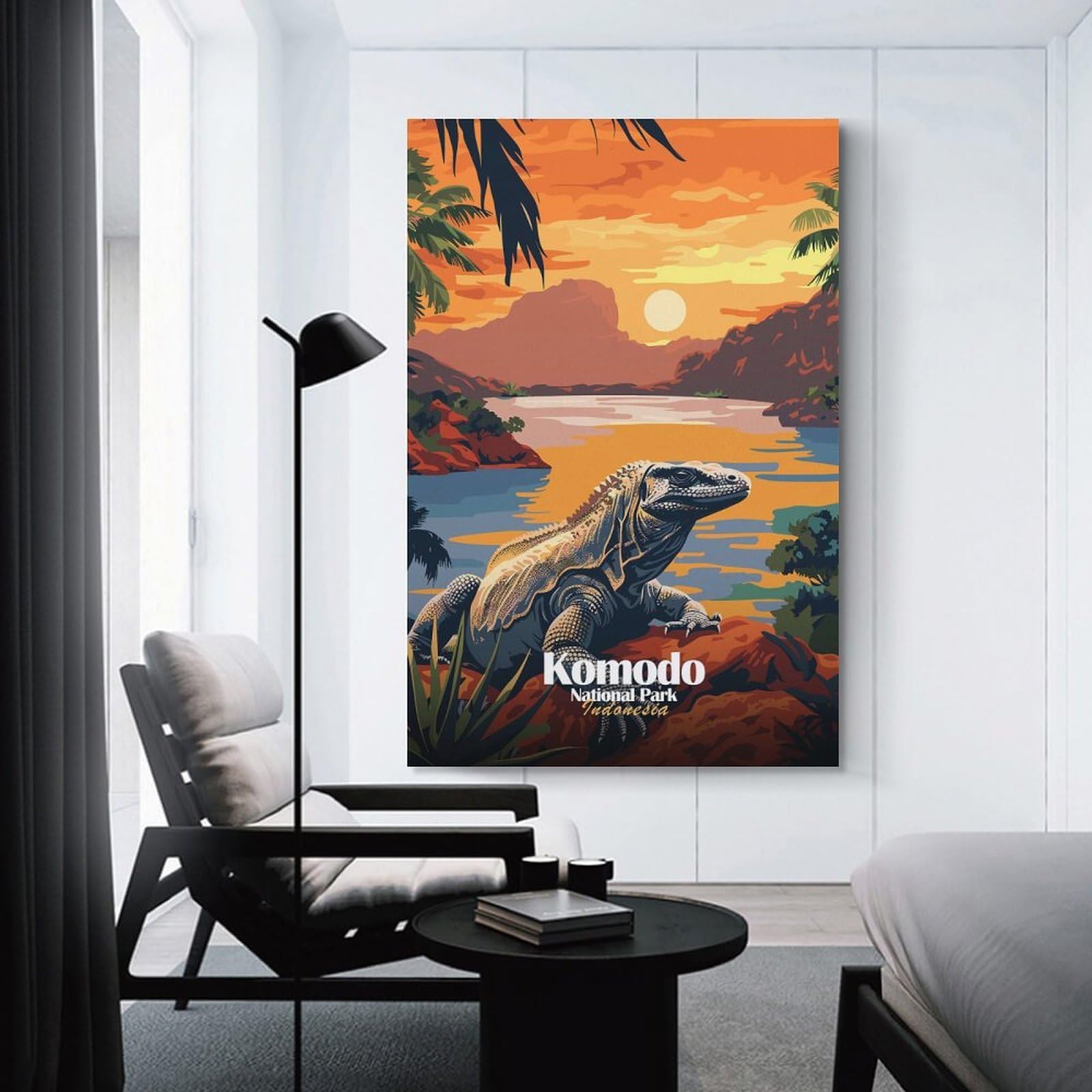 Junmoney Canvas Wall Decor Komodo National Park, Indonesia, 16x24inch(40x60cm), for Bedroom Decor, Cosy Corners Or Studios, Decorative Wall Art for Cosy Rooms