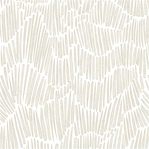 Beige Wallpaper 17.3"×78.8"Modern Striped Wallpaper Peel and Stick Wallpaper Boho Removable Wallpaper Self Adhesive Wallpaper for Bedroom Waterproof Wallpaper White and Gold Contact Paper Vinyl