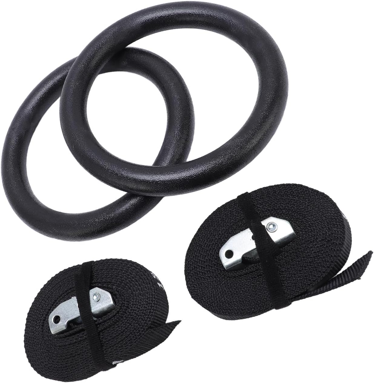 Qiilu Strength Training Gymnastic Rings 661.38lb Load Bearing Double Exercise Rings Workout Equipment with Adjustable Numbered Straps for Home Gym Training