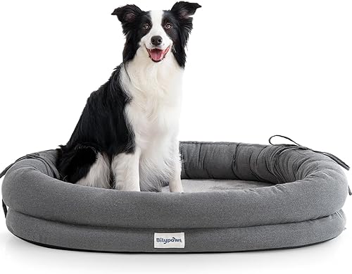 Miniatura 12 de Cama ortopédica para perros pequeños y medianos, sofá cama para mascotas con espuma estilo caja de huevos, refuerzo de 4 lados, colchón reversible,