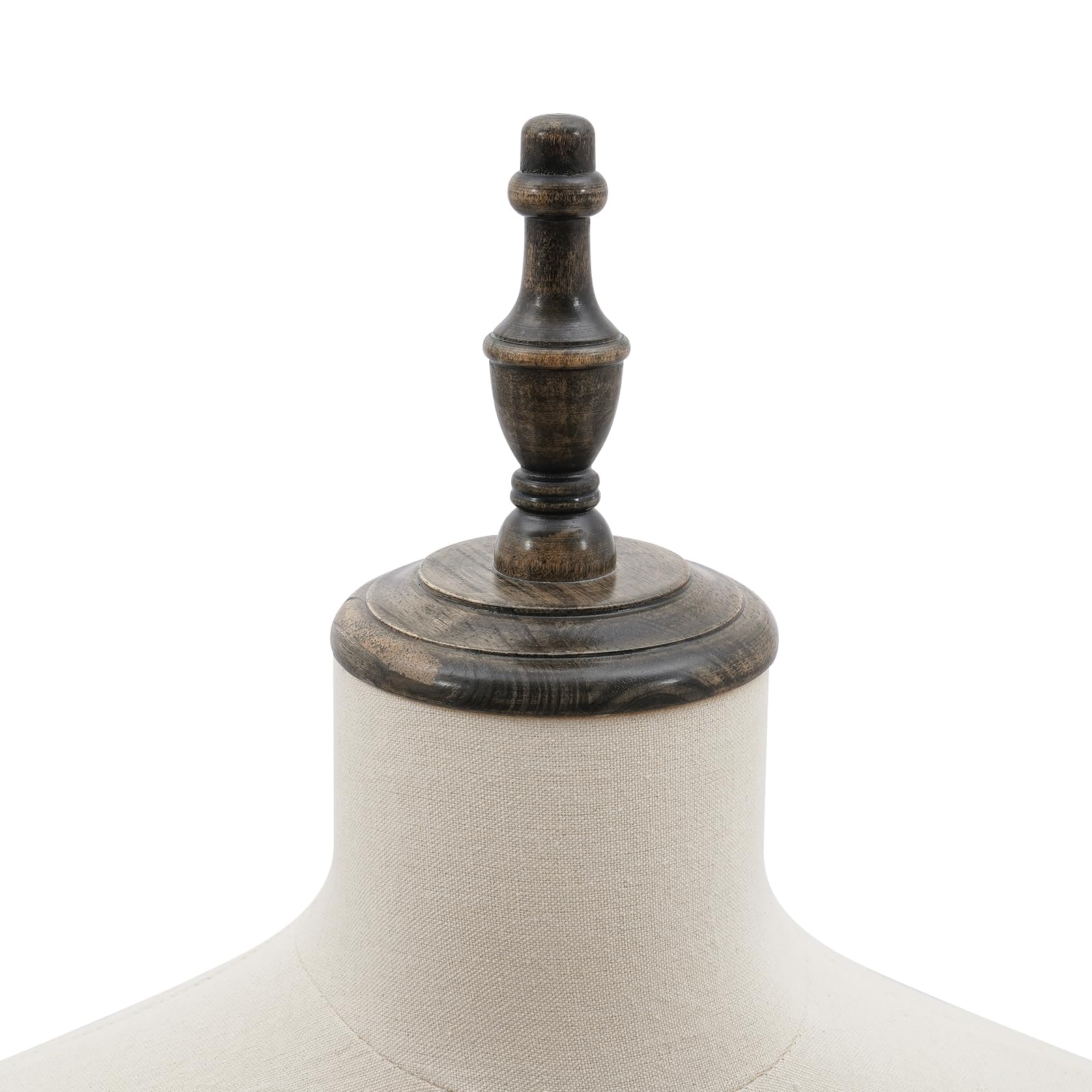 Manichino a forma di abito regolabile in altezza 150 – 180 cm, professionale, in lino spesso con base in legno, da uomo e da donna