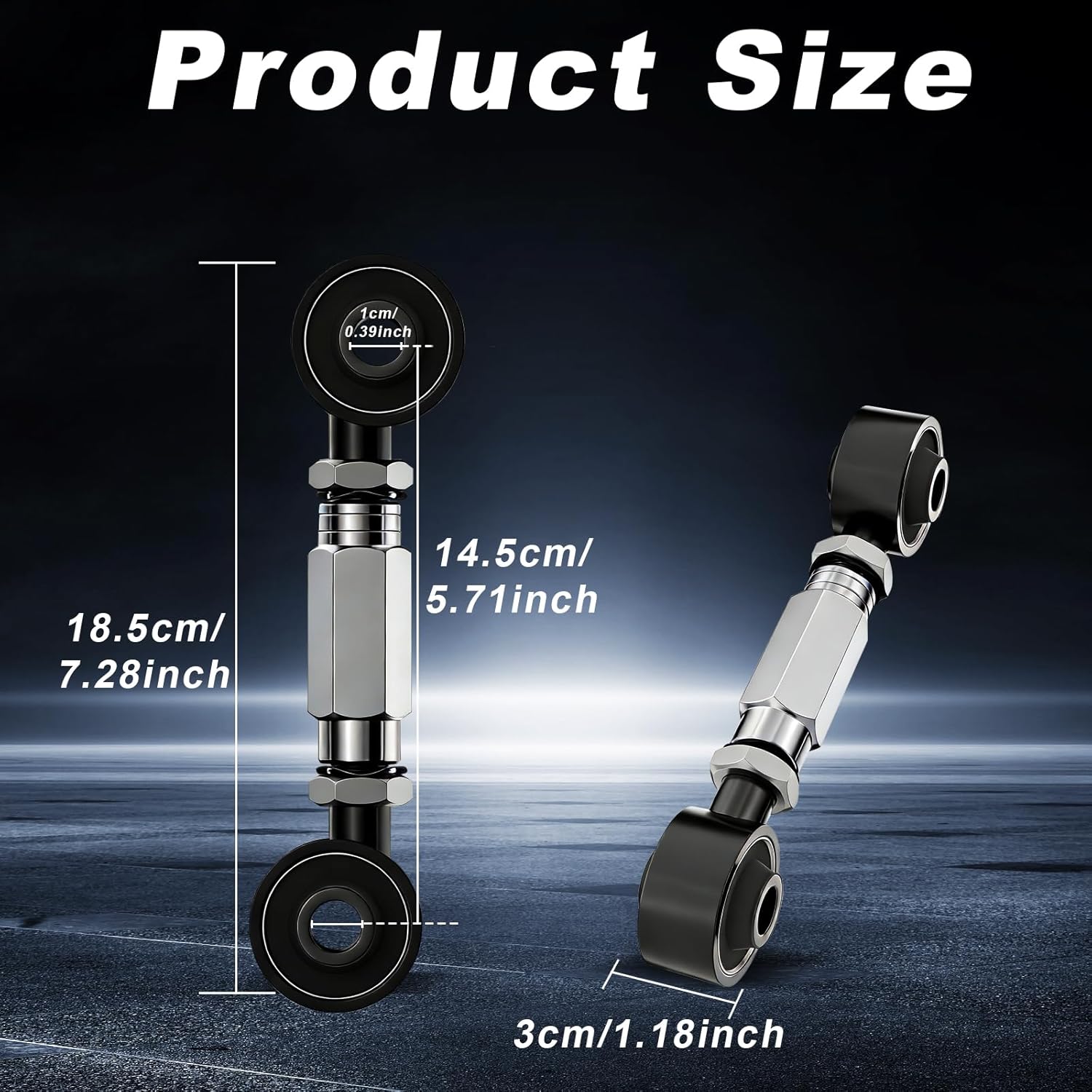 2 Pieces Rear Upper Adjustable Camber Arm Kit Compatible with Honda Civic 88-00 and Integra 94-01 EK EG, Camber Control Arms (silver)