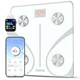 Smart Scale for Body Weight, Digital Bathroom Scale BMI Weighing Bluetooth Body Fat Scale, Body Composition Monitor Health Analyzer with Smartphone App (White, 11
