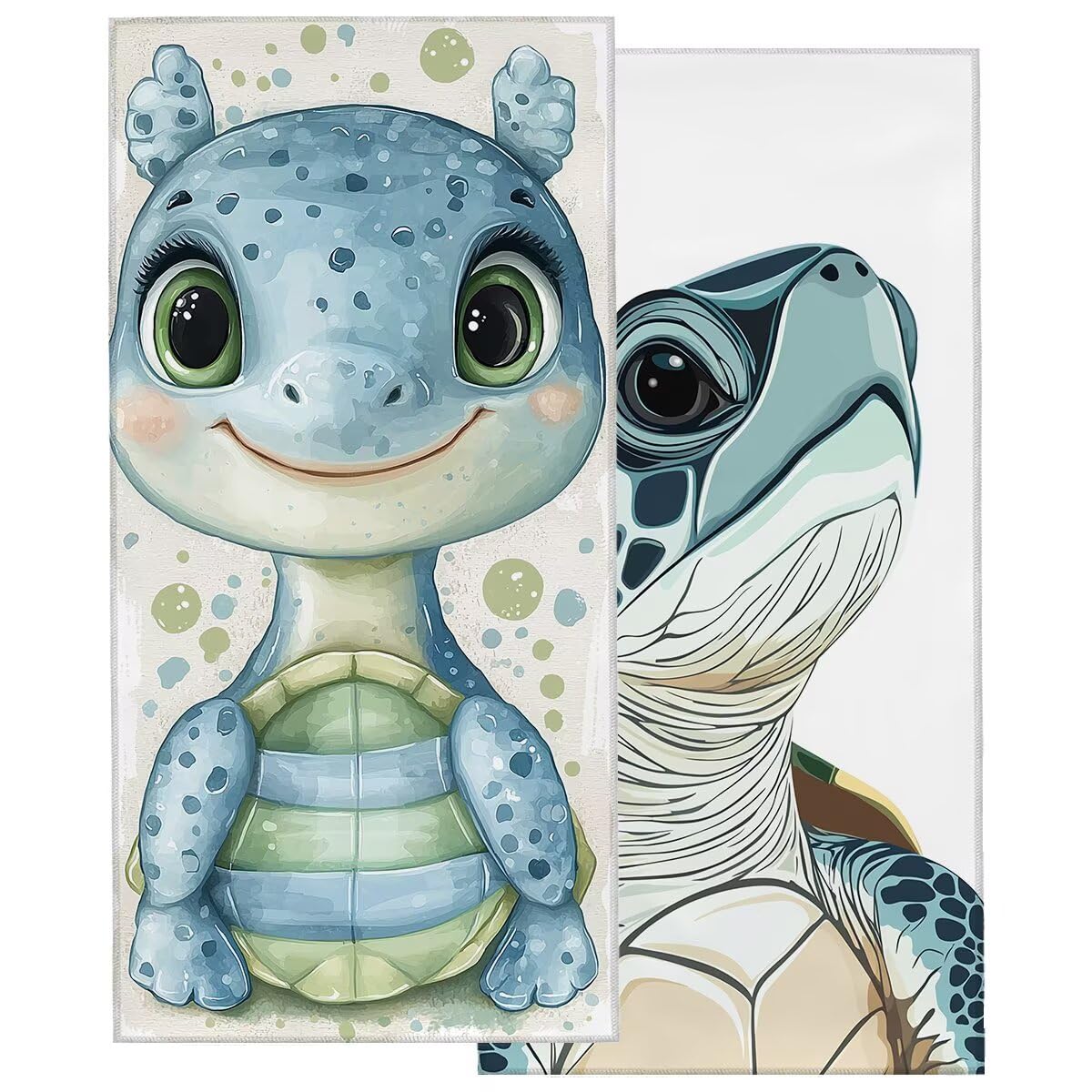 Telo Mare Microfibra, Telo Mare Grande 100x200cm 2 Pezzi, Asciugamano Palestra Donna Asciugatura Rapida, Antisabbia Asciugamano Microfibra, Leggero Asciugamani Palestra per Regalo (Animale) -4032