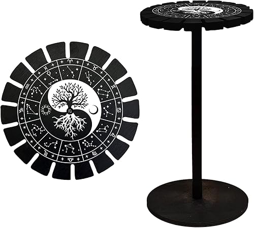 CRASPIRE Soporte de péndulo con soporte de cristal, estante de exhibición de cristal negro Ying Yang árbol de la vida, tablero metafísico de madera