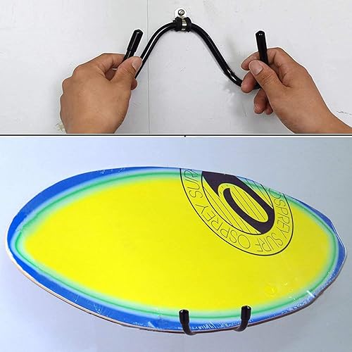 Miniatura 4 de Pmsanzay Estante de pared múltiple para tablas de surf, almacenamiento universal para tablas, capacidad para 1 tabla de hasta 20 libras (22.0 lbs),