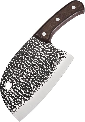 TJ POP Cuchillo de cuchilla chino de 62 pulgadas cuchillo de carne ligero ultra afilado cuchillo de cortar de espiga completa 30Cr13 de grosor de