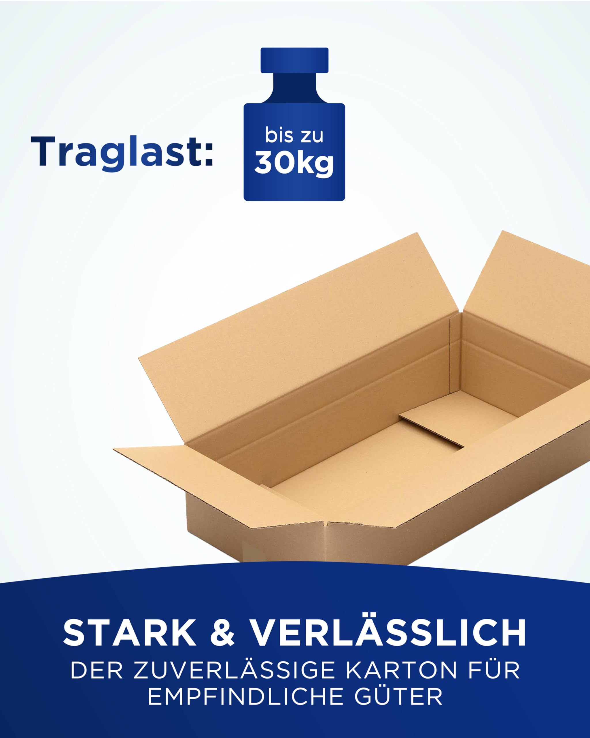 KK Verpackungen Versandkartons 600 x 300 x 150 mm Braun 1-wellig (Innenmaß 595 x 295 x 140 mm) | 50 Stück, Faltkartons Kartons für Versand als DHL Päckchen M Hermes Paketklasse M DPD GLS XL