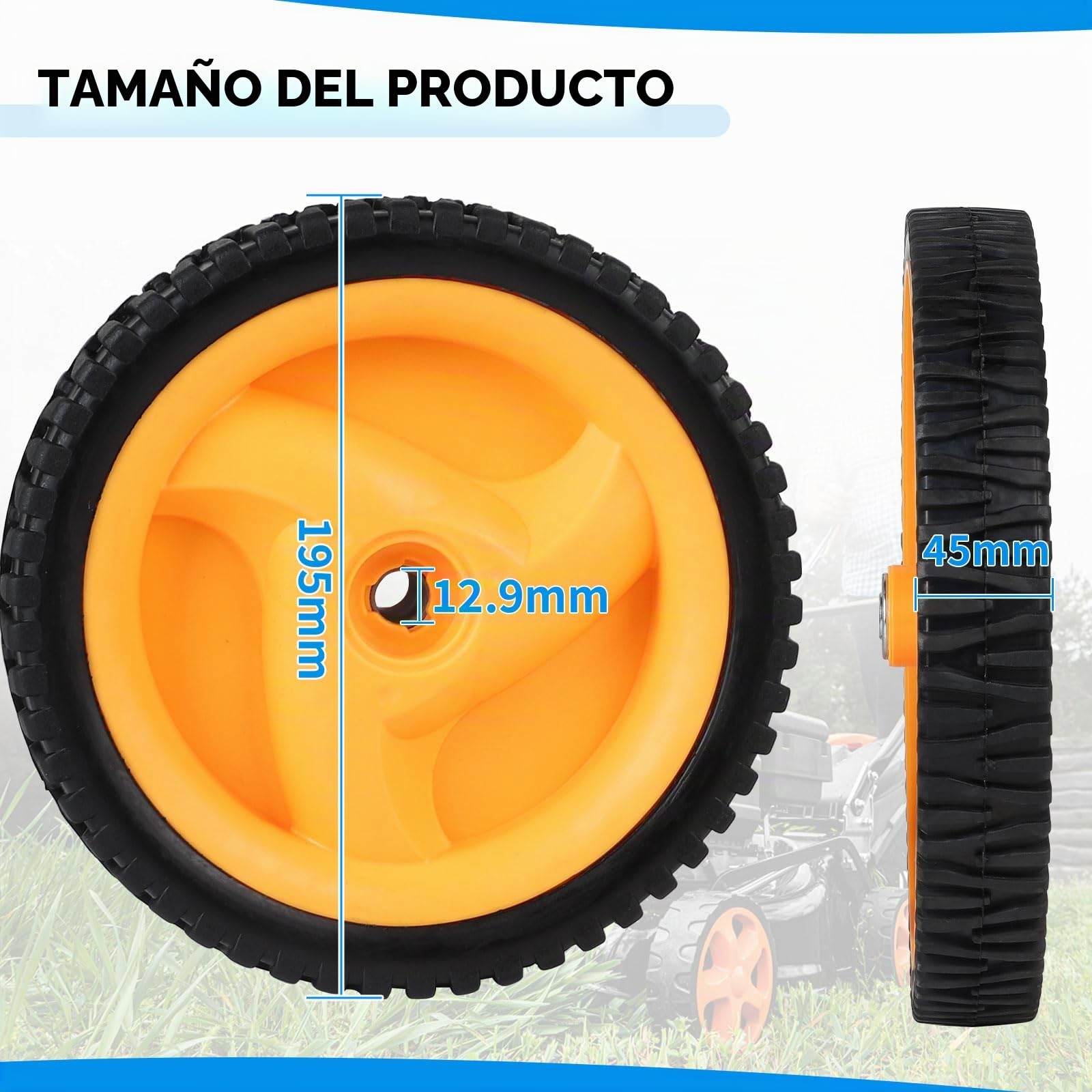 SWAWIS Ruedas Delanteras para Cortacésped Ruedas Motoazada Compatible con Craftsman Partner Electrolux McCulloch Rally y Otras Marcas