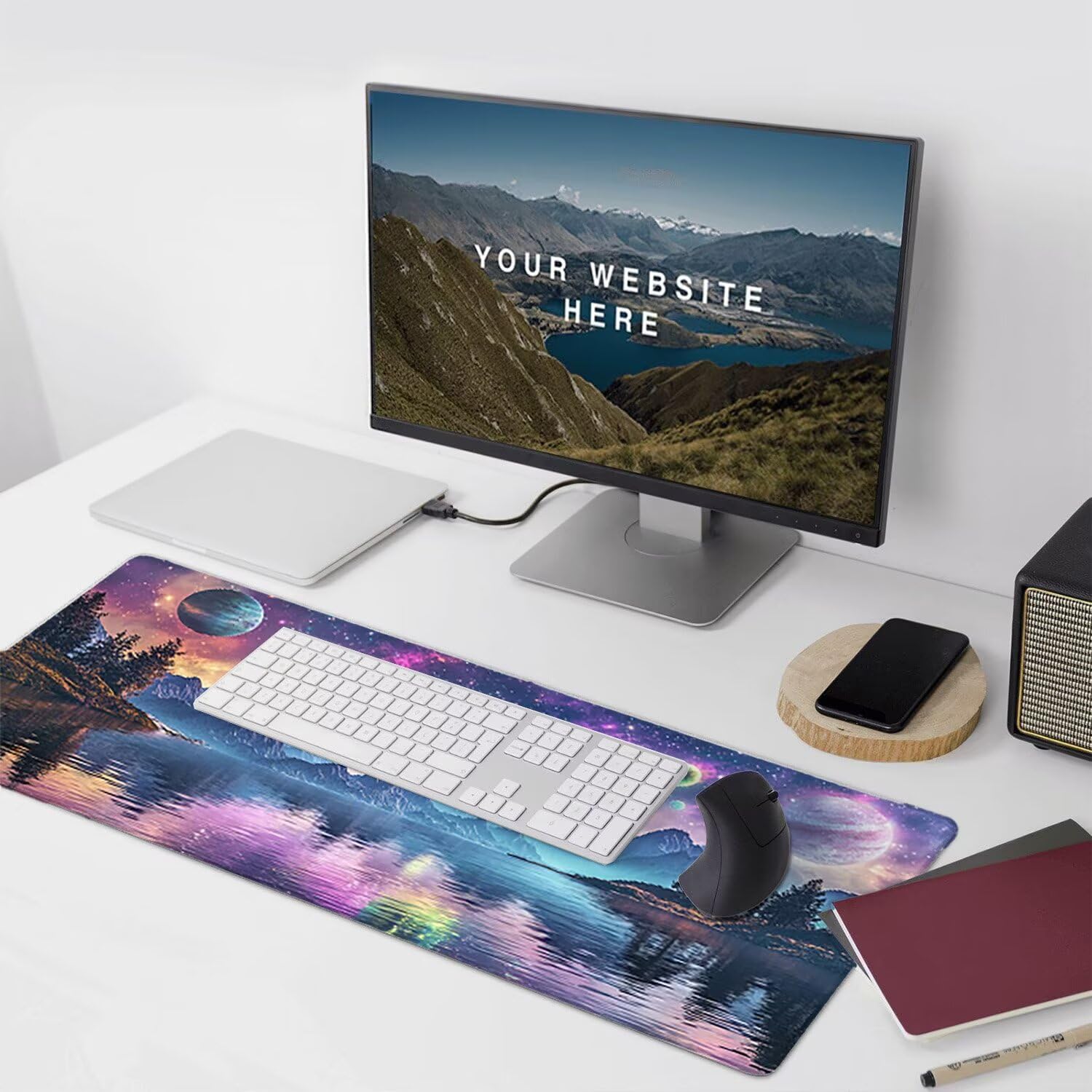 Podkładka pod mysz do gier XXL Mousepad 1600 x 800 mm, duża podkładka pod biurko z antypoślizgową gumową podstawą do gier, komputera, poprawia precyzję i szybkość (Planet Lacs) X-919