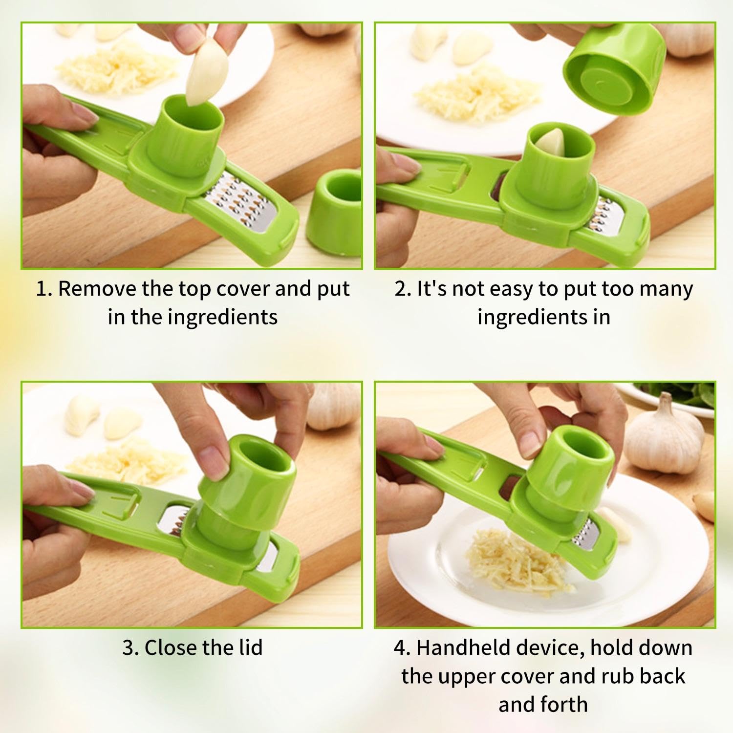 1 Piece of Garlic Grinder, 1 Piece of Garlic-Shaped Garlic Peeler and 1 Piece of Barrel Garlic Peeler, Kitchen Gadgets - Image 3