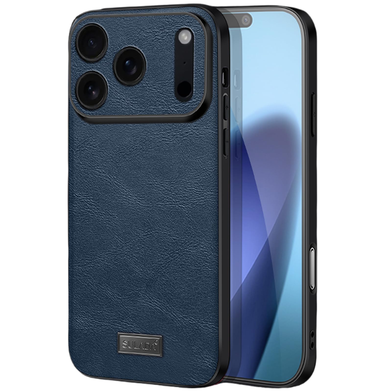 Coque en cuir PU bleu pour iPhone 17 Pro Max protection intégrale objectif - 8