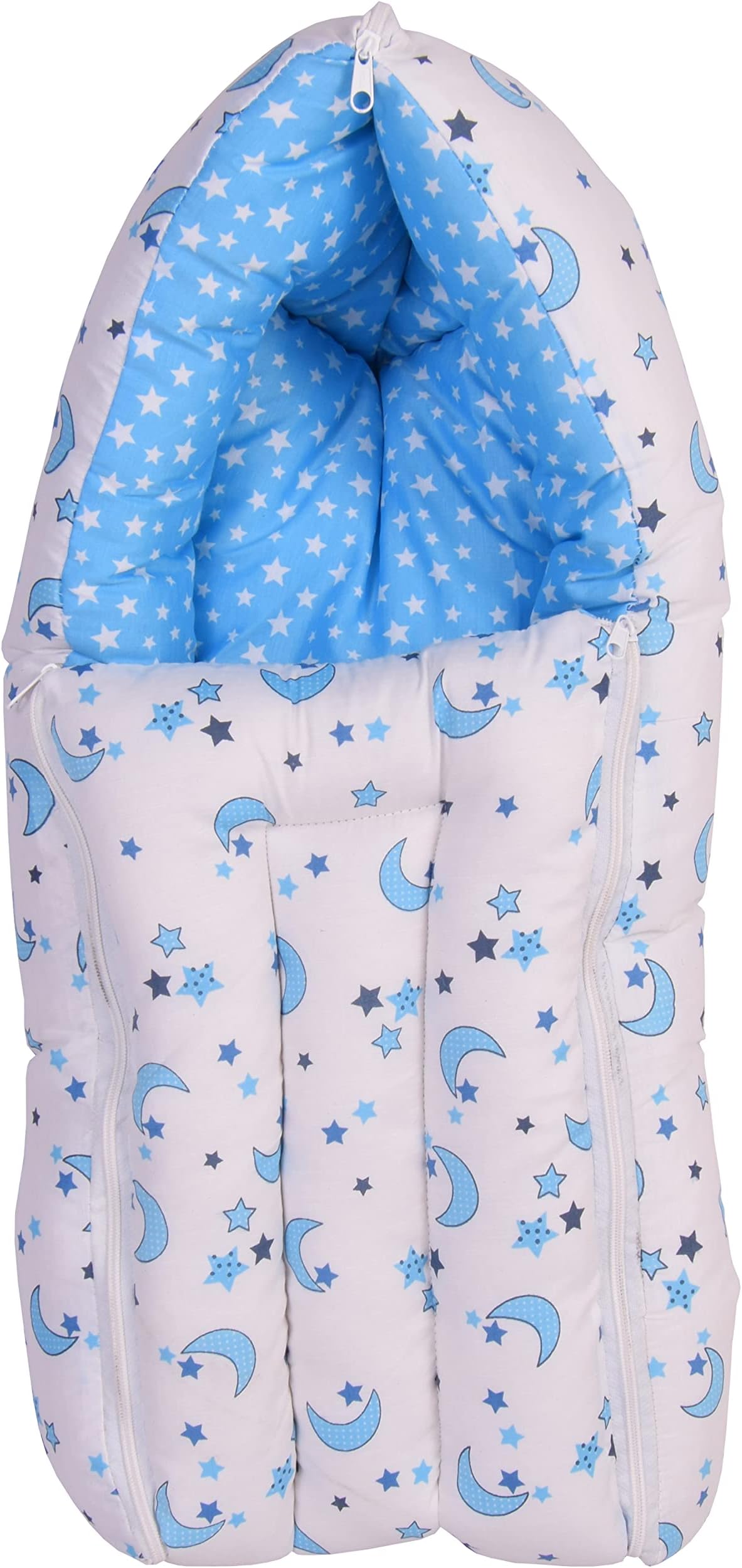 Toddylon Baby Carry Bags 3 in 1 Bed | Wrapper | Newborn Boys Girls | Wearable Blankets | Cotton (0-6 Months) Blue