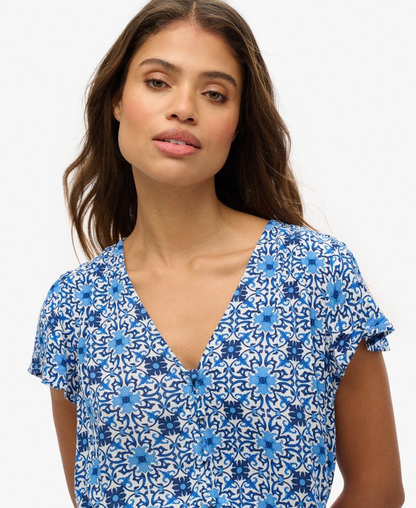 Superdry Combishort à manches courtes pour femme avec imprimé